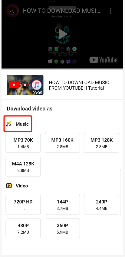 tải MP3 từ YouTube