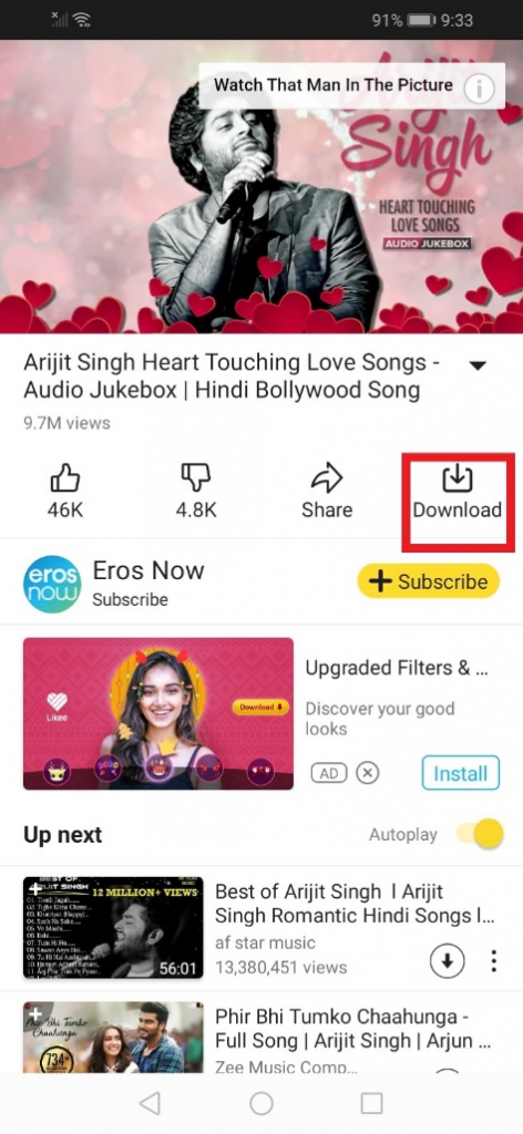 extract audio from youtube android