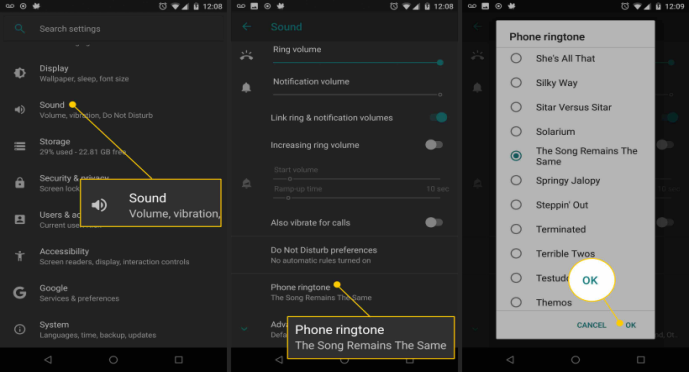 setting android customized ringtone