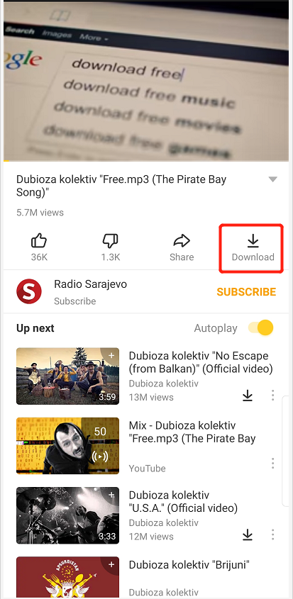 audio download from youtube app